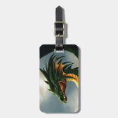 Green Dragon Fantasy Bagagelabel (Voorkant verticaal)