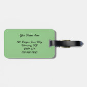 Green Dragon Fantasy Bagagelabel (Achterkant horizontaal)