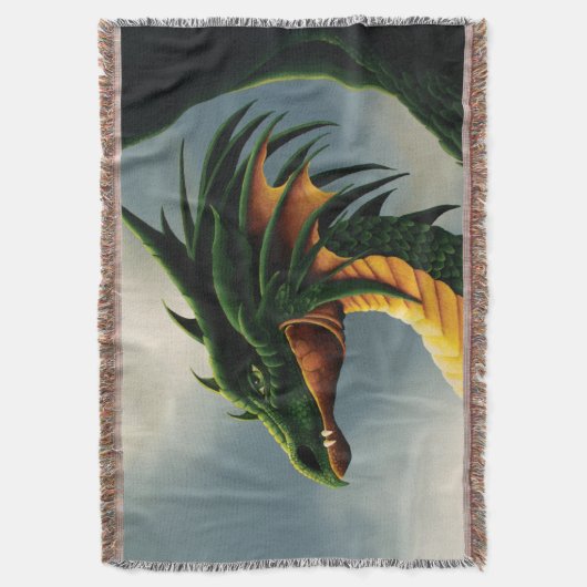 Green Dragon Fantasy Deken (Voorkant Verticaal)