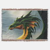 Green Dragon Fantasy Deken (Voorkant)