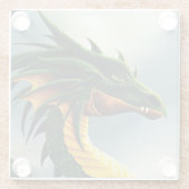 Green Dragon Fantasy Glazen Onderzetter (Achterkant)