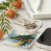 Green Dragon Fantasy Sleutelhanger (Voorkant Rechts)