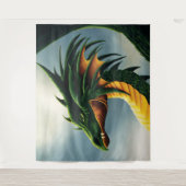 Green Dragon Fantasy Wandkleed (Voorkant)