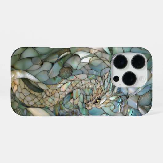 Green Dragon Faux-Glas in lood iPhone Hoesje (Achterkant horizontaal)