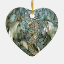 Green Dragon Faux-Glas in lood