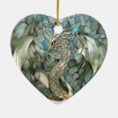 Green Dragon Faux-Glas in lood Keramisch Ornament (Achterkant)