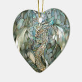 Green Dragon Faux-Glas in lood Keramisch Ornament (Links)