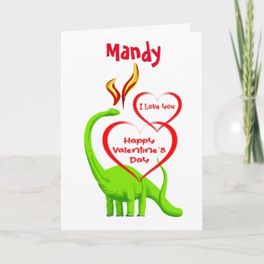 Green Dragon Happy Valentine's Day Kaart (Voorkant)