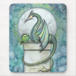 Green Dragon Mousepad beroemd gemaakt door Molly H Muismat