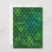 Green Dragon Scales Gold Faux Glitter Birthday Bedankkaart (Achterkant)