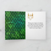Green Dragon Scales Gold Faux Glitter Birthday Bedankkaart (Binnen)