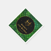 Green Dragon Scales Gold Faux Glitter Birthday Servet (Hoek)