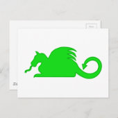 Green Dragon Silhouette Briefkaart (Voorkant / Achterkant)
