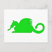 Green Dragon Silhouette Briefkaart (Voorkant)