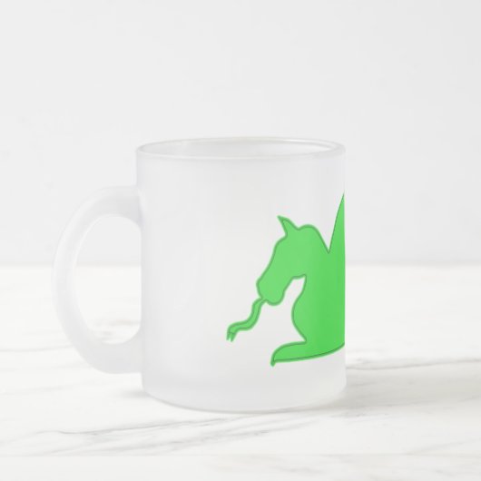 Green Dragon Silhouette Matglas Koffiemok (Links)