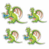 Green Dragon vinyl gesneden stickers (4 tot een ve (Voorkant)