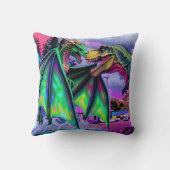 Green Dragon vs Dinosaur Kussen (Achterkant)