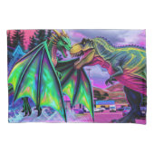 Green Dragon vs Dinosaur Kussensloop (Voorkant)