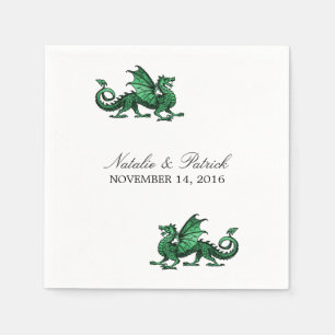 Green Dragon Wedding Paper Napkins Servetten