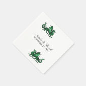 Green Dragon Wedding Paper Napkins Servetten (Hoek)