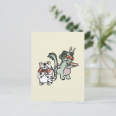 Green dragon white tiger briefkaart (Staand voorkant)