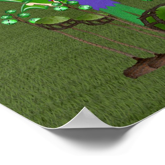 Green Dragon Winged Drummer Boy Faerie Poster (Hoek)