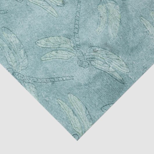 Green Dragonflies Decoupage Tissue Paper Tissuepapier (Detail)