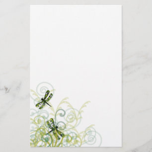 Green Dragonflies Stationery Briefpapier