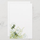 Green Dragonflies Stationery Briefpapier (Voorkant / Achterkant)