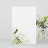 Green Dragonflies Stationery Briefpapier (Staand voorkant)