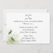 Green Dragonflies Wedding Invitation Kaart (Achterkant)