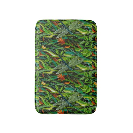Green Dragonfly Bath Mat (Voorkant Verticaal)