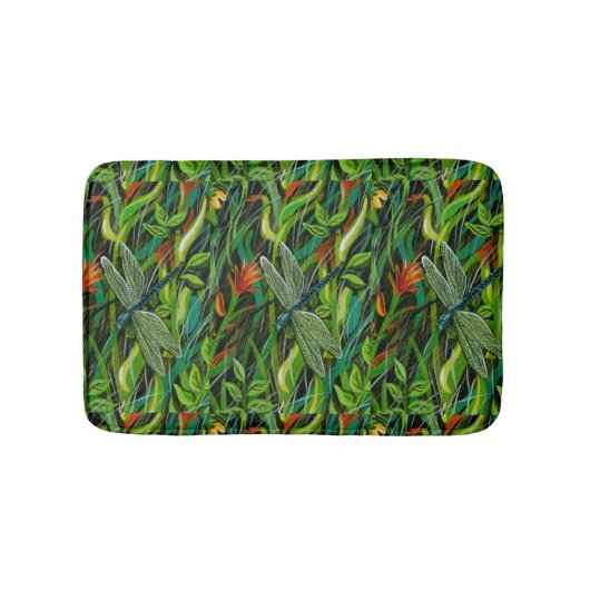 Green Dragonfly Bath Mat (Voorkant)