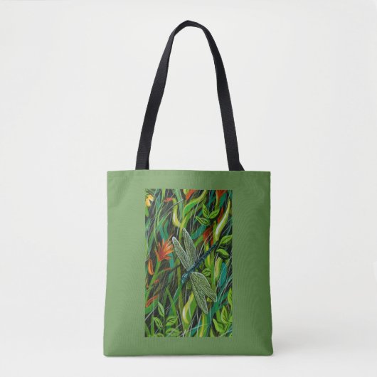 Green Dragonfly-Canvas tas (Voorkant)