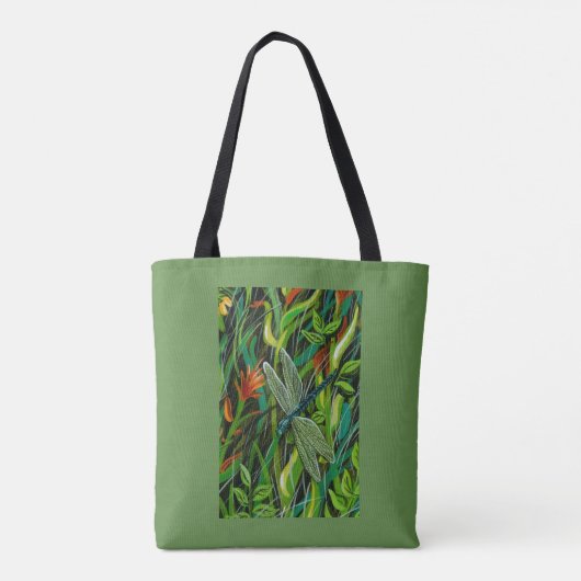 Green Dragonfly-Canvas tas (Achterkant)