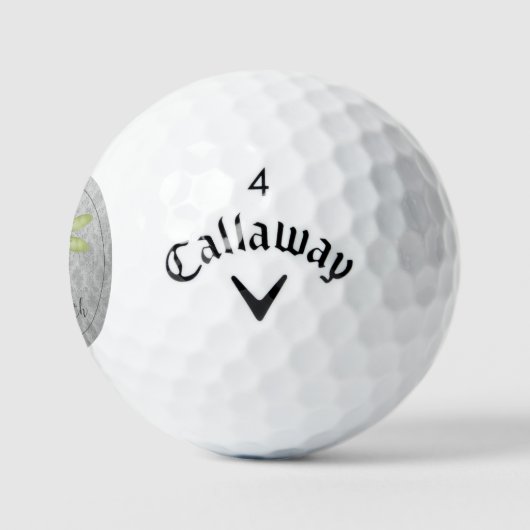 Green Dragonfly Damask Golfballen (Logo)