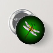 Green Dragonfly Dragonflies Button (Voorkant /achterkant)