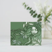 Green Dragonfly Goddess Art Dragonflies Briefkaart (Staand voorkant)