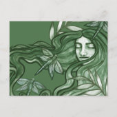 Green Dragonfly Goddess Art Dragonflies Briefkaart (Voorkant)