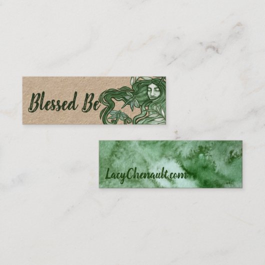 Green Dragonfly Goddess Art Dragonflies Contactkaartje (Voorkant / Achterkant)