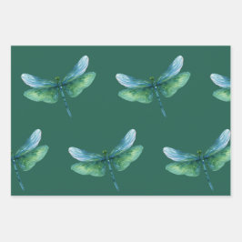 Green Dragonfly Inpakpapier Vel