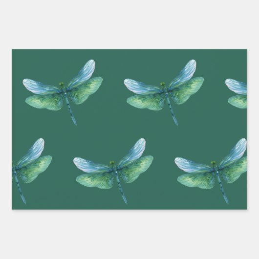 Green Dragonfly Inpakpapier Vel (Voorkant)