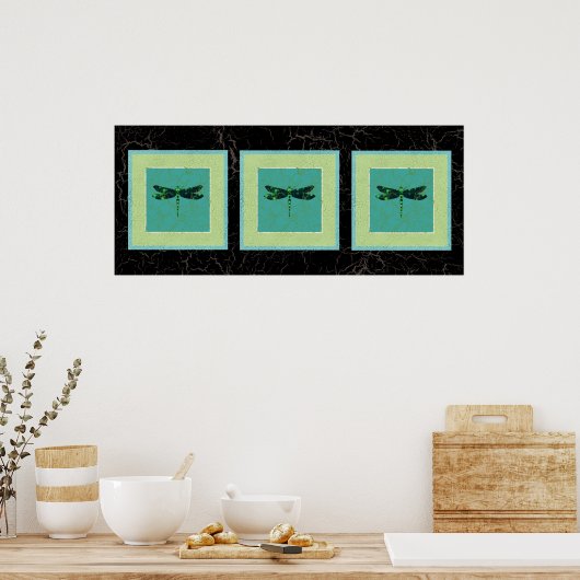 Green Dragonfly Poster (Keuken)