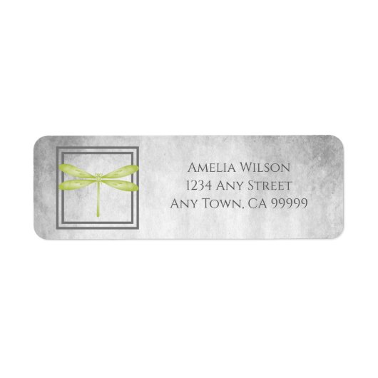 Green Dragonfly Return Address Label (Voorkant)