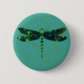Green Dragonfly Ronde Button 5,7 Cm (Voorkant)