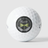 Green Dragonfly Rustic Golf Balls Golfballen (Voorkant)