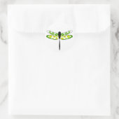 Green Dragonfly-Sticker Ronde Sticker (Tas)