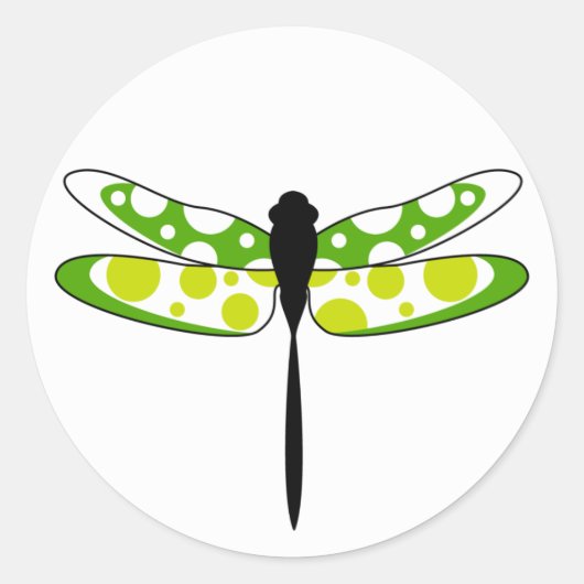 Green Dragonfly-Sticker Ronde Sticker (Voorkant)