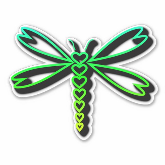 Green Dragonfly-Sticker Sticker (Voorkant)