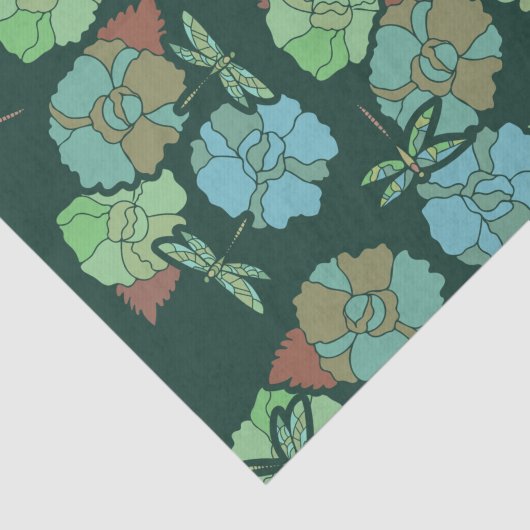 Green Dragonfly Tissuepapier (Detail)